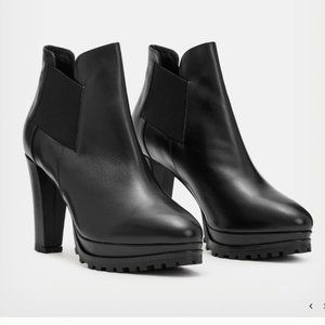 All Saints Black Leather Boots (Size 39 and Only Worn Once)